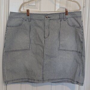 Lane Bryant Striped Denim Mini Skirt - Plus size 22